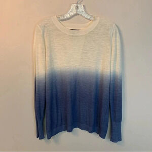 Banana Republic Blue White Ombre Sweater  Linen Viscose S